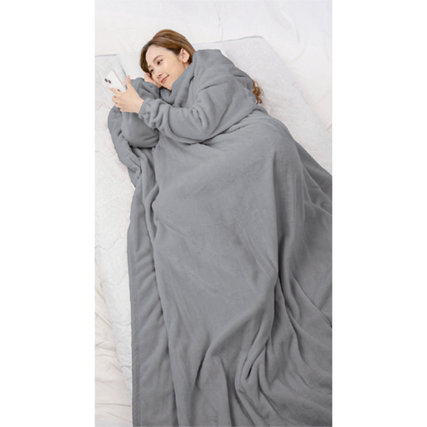 スマホが触れる 袖付き着る毛布 M(全長140cm)