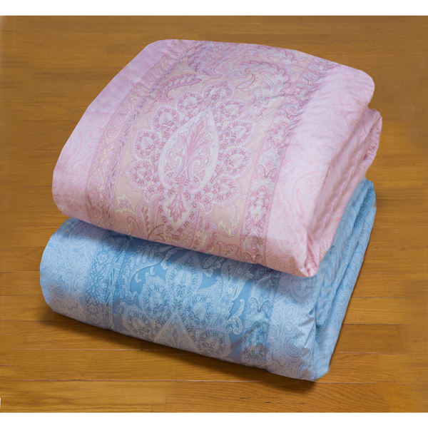 洗えるホワイトダックダウン羽毛肌掛布団　ライトピンク